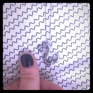 Sterling  Silver Open Heart Necklace